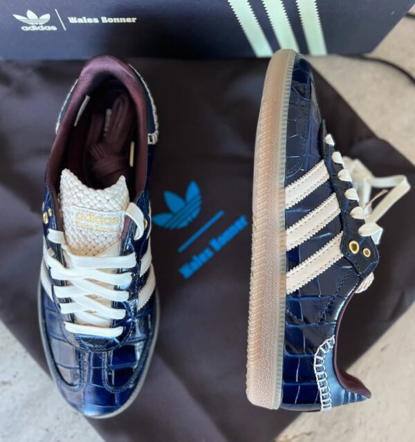 Wales Bonner x adidas Samba OG ”Croc-Effect Collegiate Navy" - Image 4