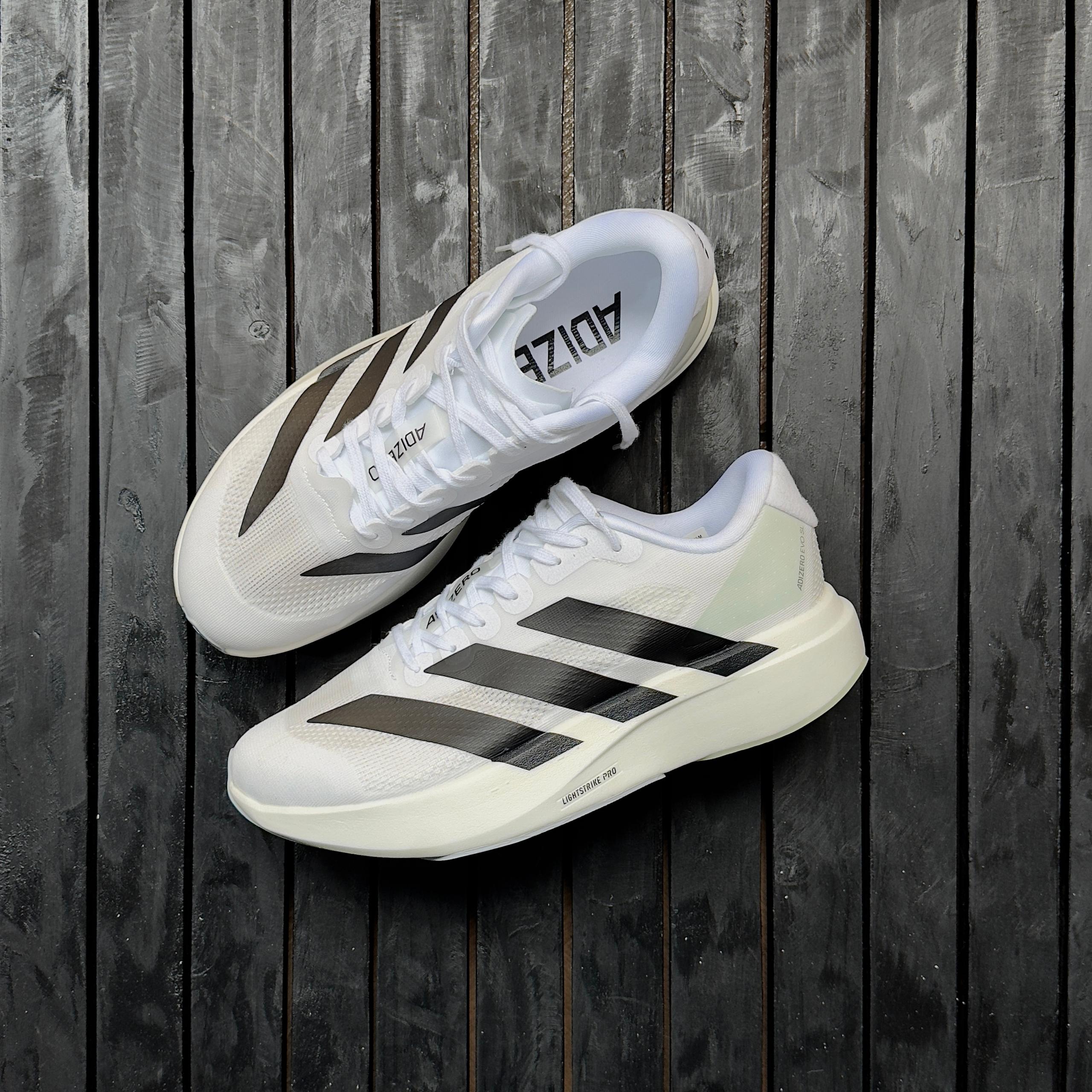 THE ADIDAS ADIZERO EVO SL RUNNING SHOES IN CLOUD WHITE - Image 3