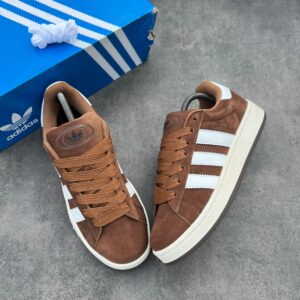 ADIDAS CAMPUS BROWN AND WHITE III STRIPS